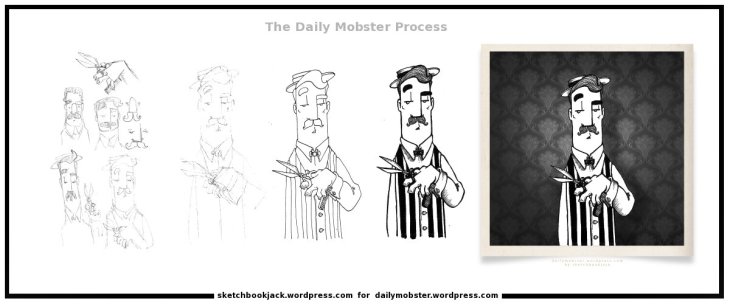 the daily mobster illustration process barbershop quartet